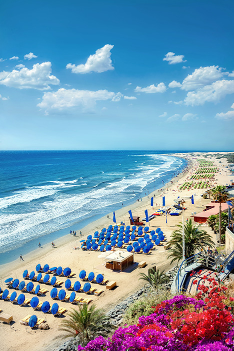 Strand von Playa del Ingles. Maspalomas. Gran Canaria, Urlaub Gran Canaria