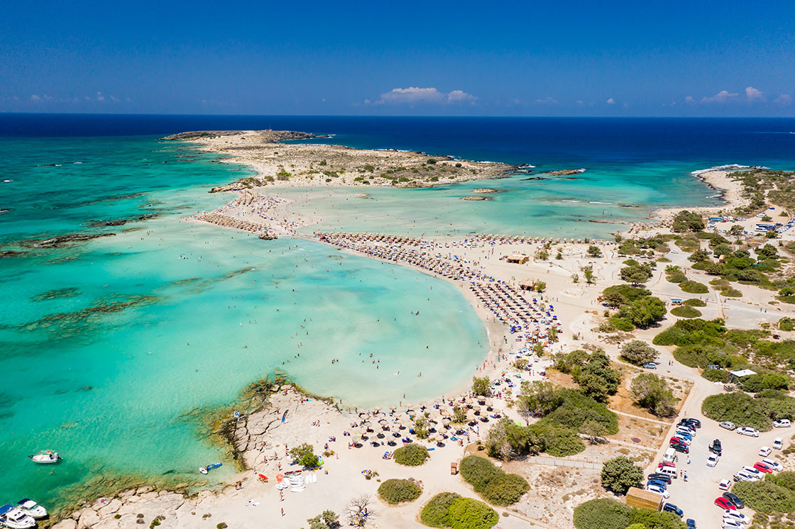 Lagune von Elafonisi auf Kreta, Sommerurlaub auf Kreta mit Flug und Hotel mit AurumTours.